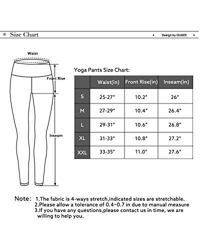 OUGES High Waist Yoga Pants with Pockets for Women