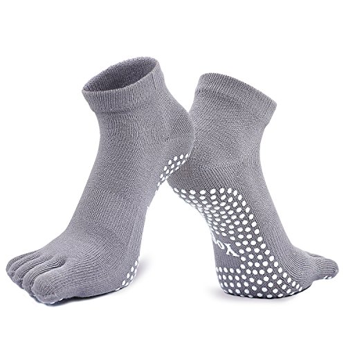 PUTUO Women's Non-Slip Yoga Socks, 4 pairs
