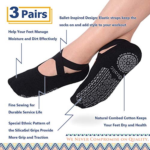 Women's Non-Slip Yoga Socks for Pilates, Barre & Dance