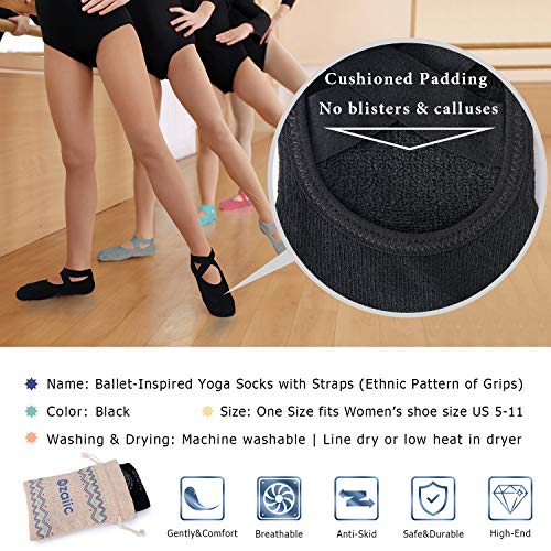 Women's Non-Slip Yoga Socks for Pilates, Barre & Dance