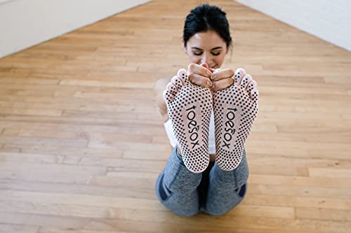 Black Toesox FT Yoga Grip Socks, M