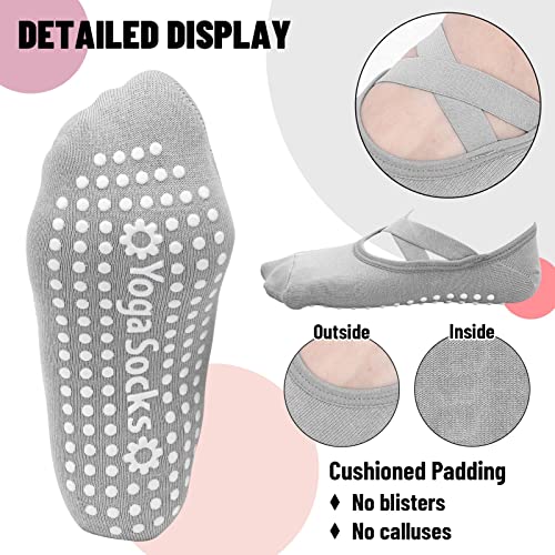 Non-Slip Yoga Socks for Women - 2 Pairs