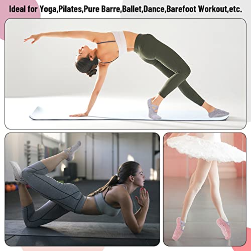 Non-Slip Yoga Socks for Women - 2 Pairs