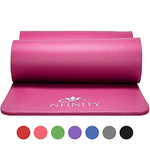 Extra thick non-slip yoga mat for home workouts (Pink)