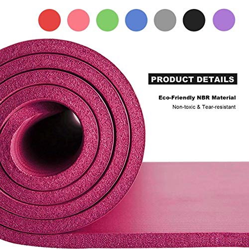 Extra thick non-slip yoga mat for home workouts (Pink)