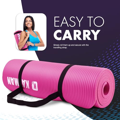 KAYMAN Pink Non Slip Yoga Mat - 183 x 60 cm