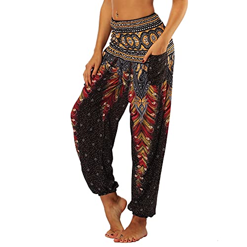 Indian Hippie Harem Pants for Women - Boho Floral Design