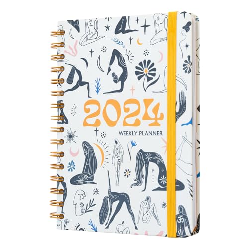 2024 A5 Yoga Weekly Planner with Stickers & Pocket