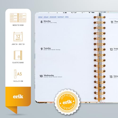 2024 A5 Yoga Weekly Planner with Stickers & Pocket