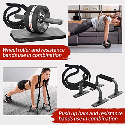 6-in-1 Abs Roller Wheel with Knee Pad
