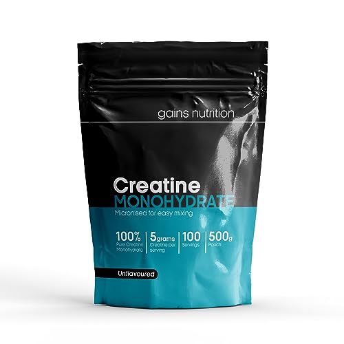 500g Creatine Monohydrate Powder, 100 Servings - Unflavoured