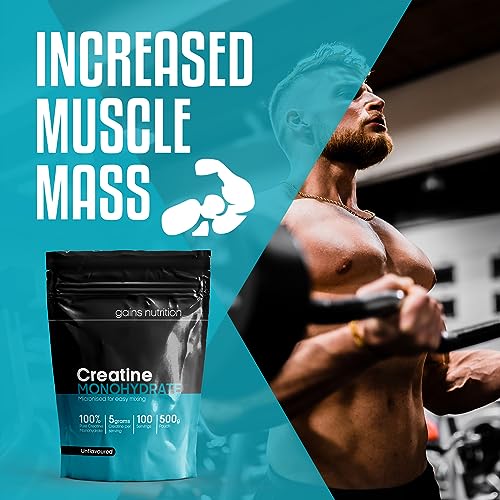 500g Creatine Monohydrate Powder, 100 Servings - Unflavoured