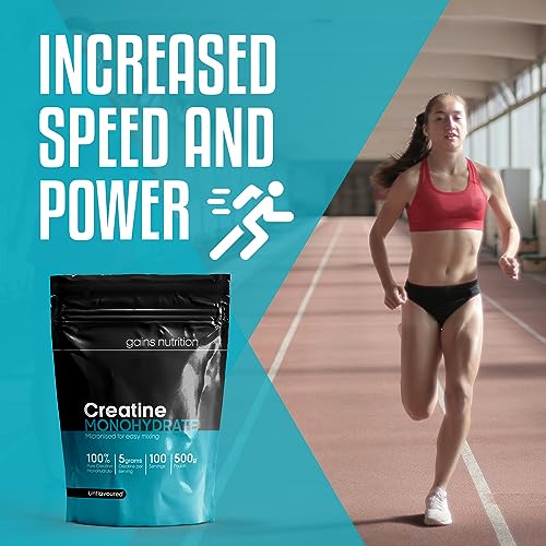 500g Creatine Monohydrate Powder, 100 Servings - Unflavoured