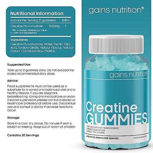 3000mg Creatine Gummies - Natural Berry Flavored - Vegan