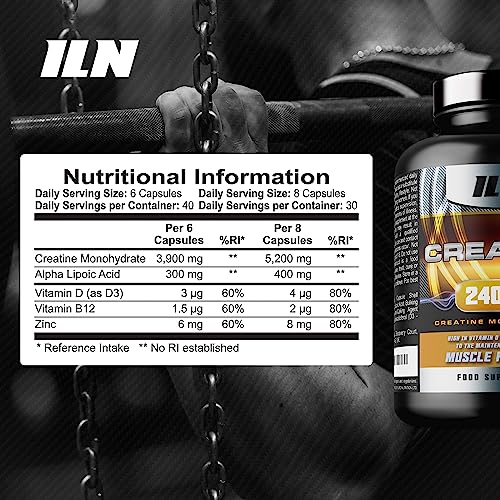 Iron Labs Nutrition Creatine Capsules 240ct - 4,200mg, ALA