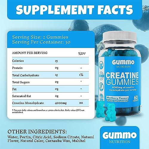 Blueberry Flavoured Creatine Gummies - 60 Chewable