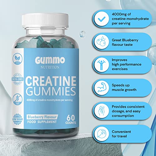 Blueberry Flavoured Creatine Gummies - 60 Chewable