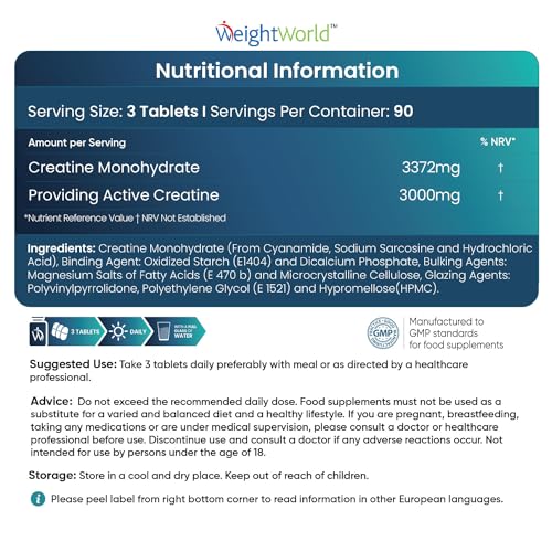 3000mg Creatine Tablets - Gym Energy Supplement