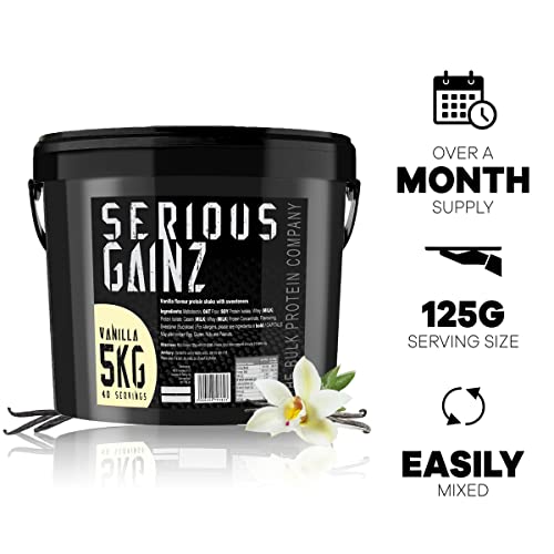 SERIOUS GAINZ Vanilla Whey Protein Powder - 5kg