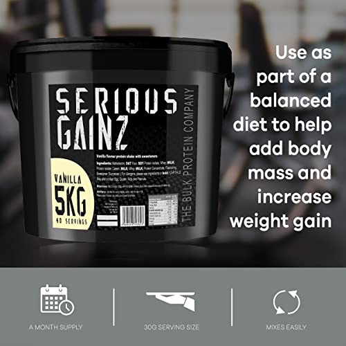 SERIOUS GAINZ Vanilla Whey Protein Powder - 5kg