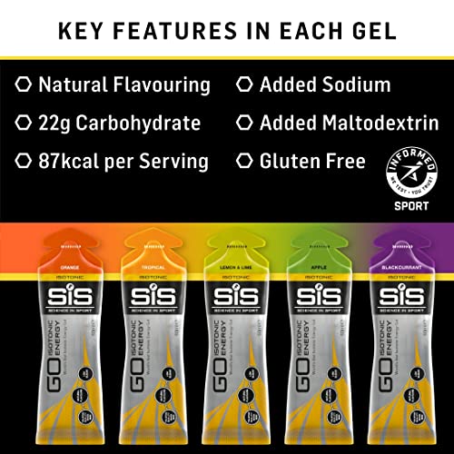 SI GO Isotonic Energy Gels, 22g Carbs, Assorted Flavours