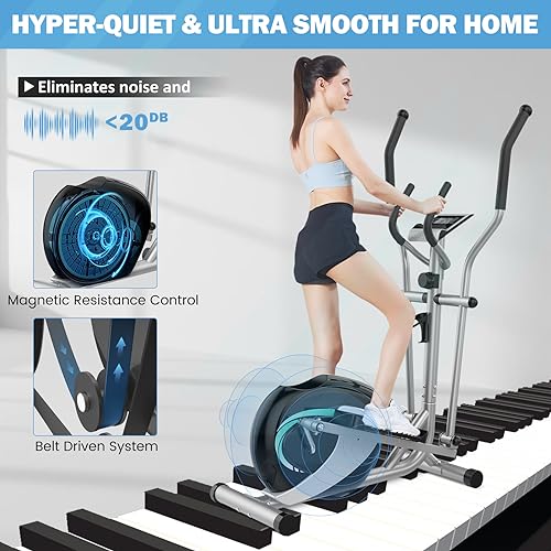 Dripex Magnetic Elliptical Exercise Machine with iPad Mount
