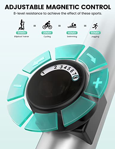 Dripex Green Cross Trainer: Quiet, 8 Resistance, LCD