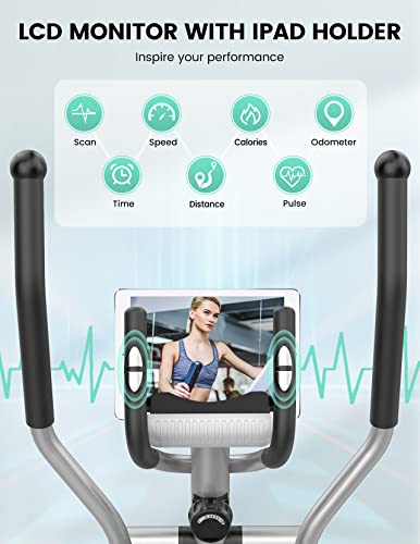 Dripex Green Cross Trainer: Quiet, 8 Resistance, LCD