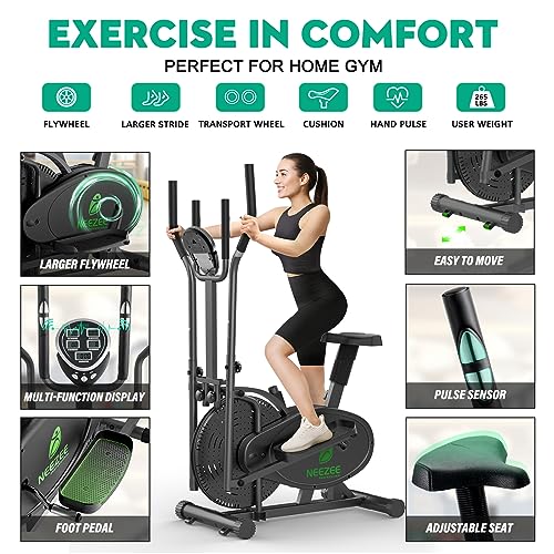 2-in-1 Elliptical Cross Trainer Exercise Bike