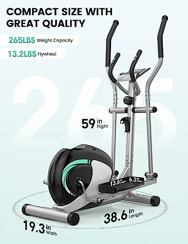 Dripex Green Cross Trainer: Quiet, 8 Resistance, LCD