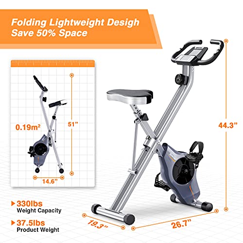 BCAN Folding Exercise Bike: Heavy-Duty, Foldable with 8 Levels