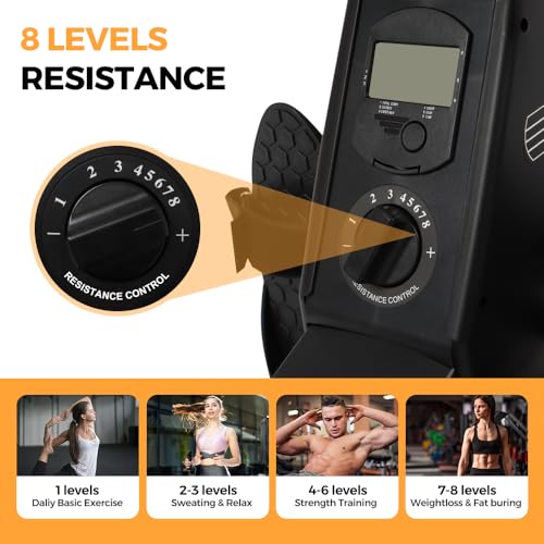 Foldable LCD Rowing Machine with Adjustable Resistance