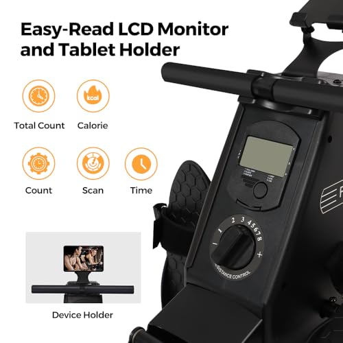 Foldable LCD Rowing Machine with Adjustable Resistance