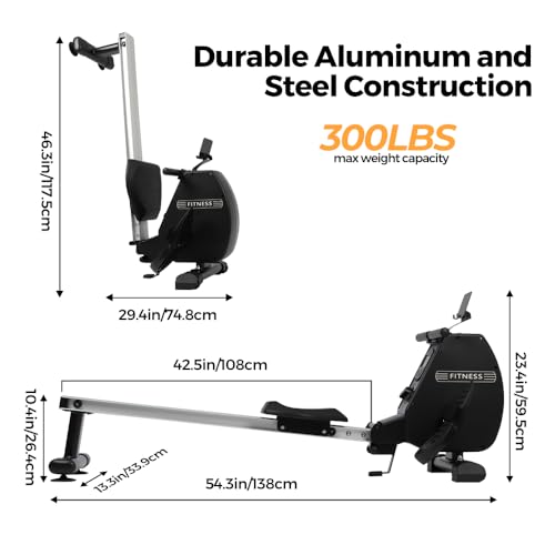 Foldable LCD Rowing Machine with Adjustable Resistance