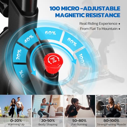 Dripex Heavy-Duty Magnetic Exercise Bike with LCD Monitor