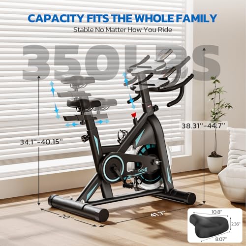 Dripex Heavy-Duty Magnetic Exercise Bike with LCD Monitor