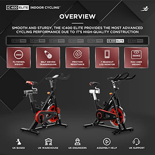 JLL IC400 ELITE Home Exercise Bike, 20kg Flywheel