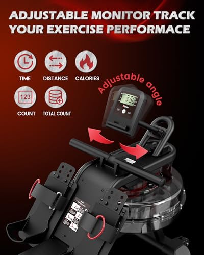 PASYOU Foldable Water Rowing Machine, Cardio Training+
