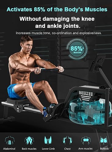 Neezee Water Resistance Rowing Machine with Tablet Stand