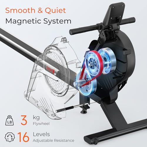 Dripex Magnetic Rowing Machine - Adjustable Resistance, 265 lb Capacity