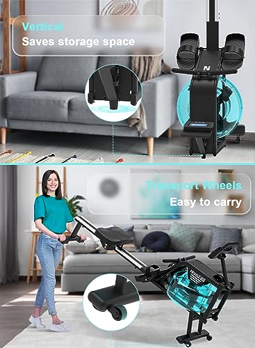 Neezee Water Resistance Rowing Machine with Tablet Stand