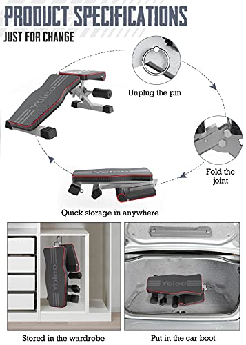 YOLEO Adjustable Commercial Weight Bench - 660LBS