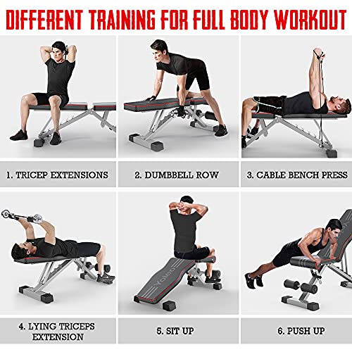 YOLEO Adjustable Commercial Weight Bench - 660LBS