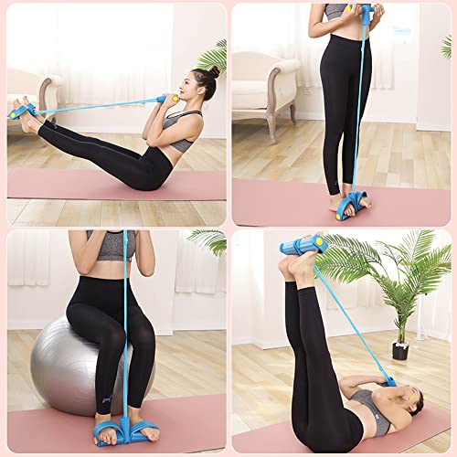 4 Tube Resistance Band with Foot Pedal - Home Fitness