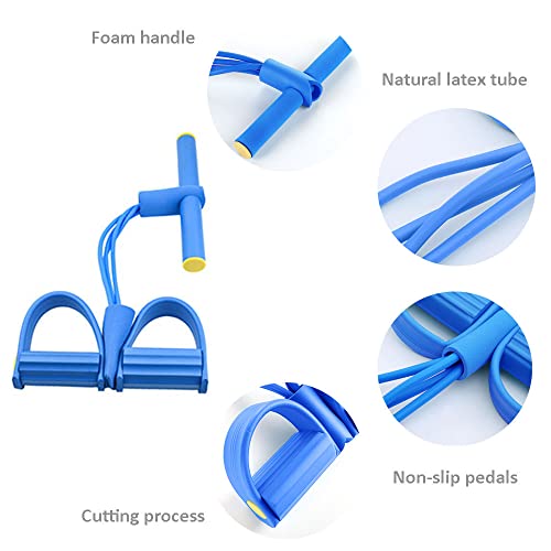 4 Tube Resistance Band with Foot Pedal - Home Fitness
