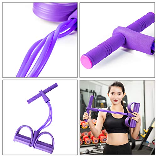 4-Tube Elastic Sit Up Pull Rope - Home Fitness