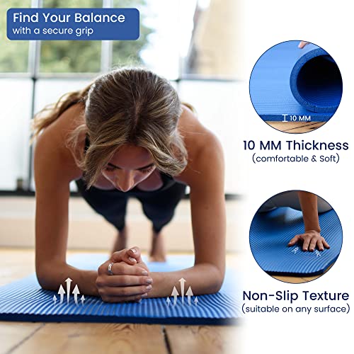 Non-Slip Yoga Mat: 10MM Thickness, Eco-Friendly