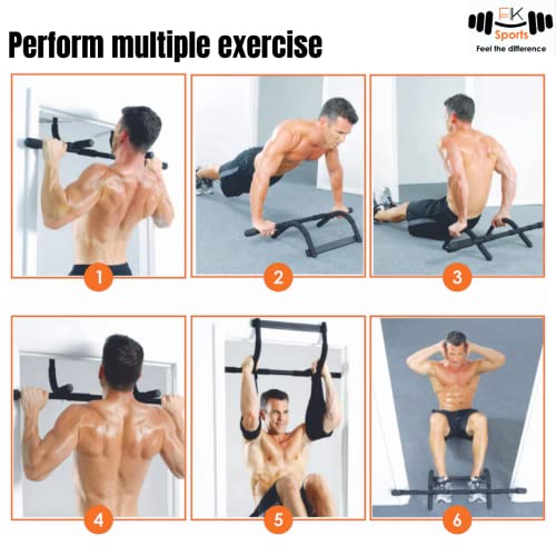 Pull Up Bar: No Drilling, Multifunctional, Black