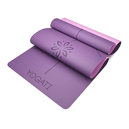 Alignment Lines Yoga Mat with Carry Strap