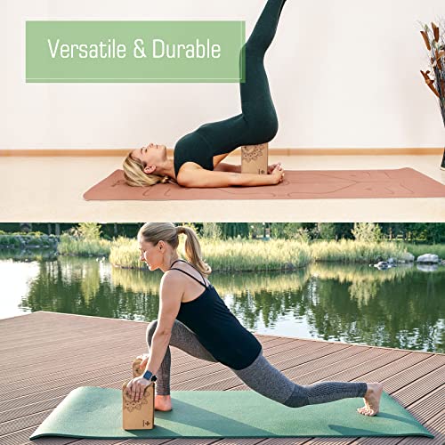 Eco-Friendly Cork Yoga Blocks 2-Pack with Strap